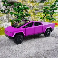 1:32 Tesla Cybertruck Pickup Alloy Car Model Diecast Toy Vehicle Sound and Light Simitation Cars Model Toys Gift 1