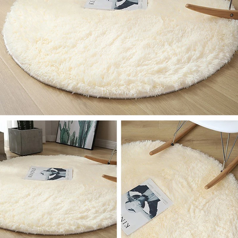 Flauschiger Wollte ppich Wohnzimmer Teppiche Kunst pelz runde Matte Kinderzimmer lange Plüsch teppiche Home Schlafzimmer Dekor zotte ligen Teppich – Detail 7