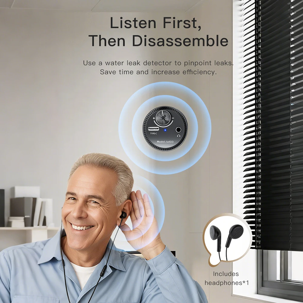 Multi-functional Water Leak Detector Sound Detector For Pipe Water Leak Suitable For Leak Detection Of Various Construction Pipe