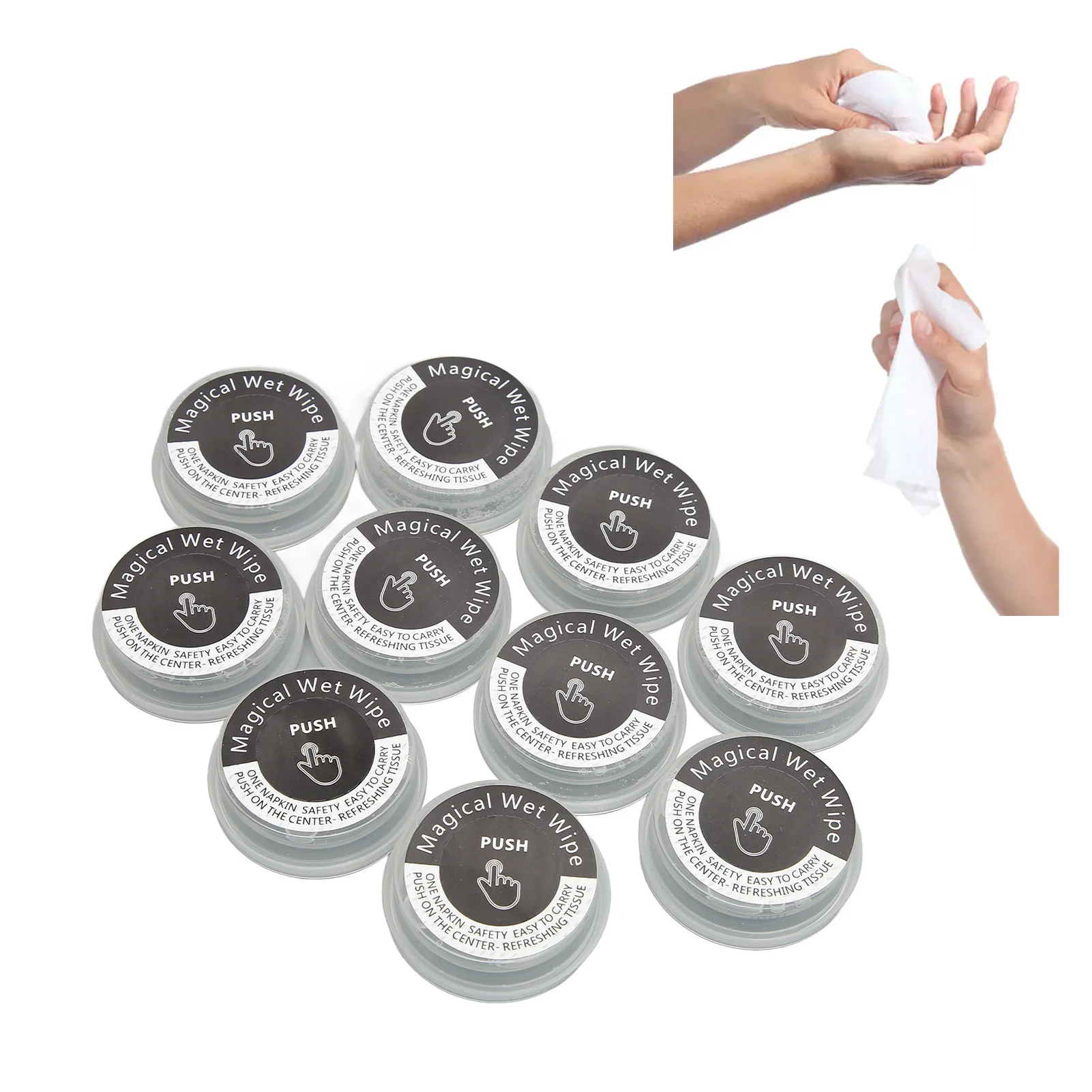 Compressed Wet Wipe Press Wipe Disposable for Travel