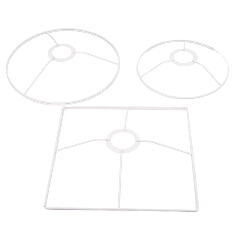 1Set Cylinder Square Lampshade Lamp Iron Lamp Frame Shade Accessories For DIY E27 Table Ceiling Light Chandelier Socket