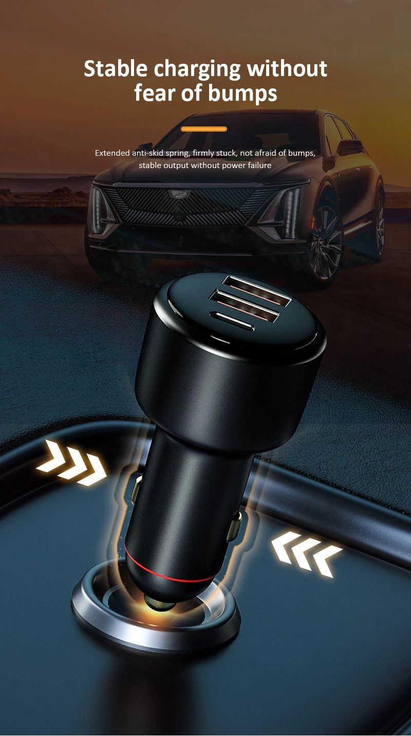 200W Car Charger USB Port Fast Charging For IPhone 13 12 11 Huawei Xiaomi Samsung Mi Type C Mobile Phone_voghion.com