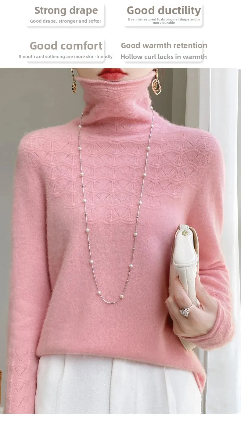 High Neck Sweater for Women - Cozy Winter Knitted Design