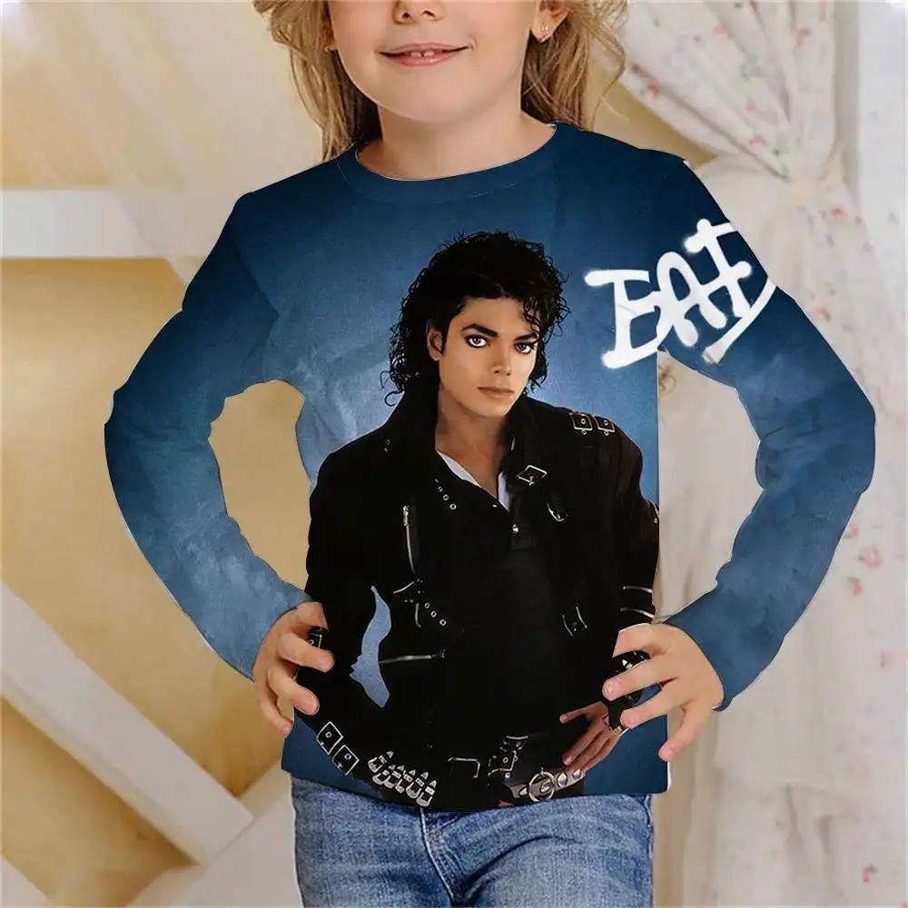 Long TShirts Singer Michael Jackson 3D Print Casual Fashion Oversized Round  Neck Tshirt Kids Boys Girls Tees Tops Tshirt Clothes