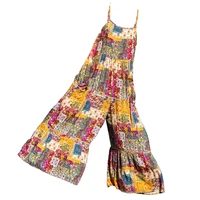 Women Casual Jumpsuits Fashion Overalls Female Loose Wide Leg Printed Button with Pockets - Image 6
