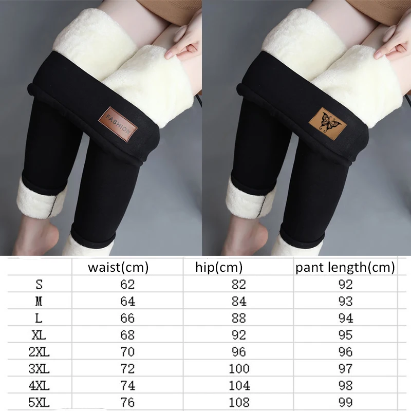 Women's Winter Velvet Leggings Plush Fleece Lined Legging Pants Cold-Resistant Stretchy Comfortable Keep Warm Skinny Trousers