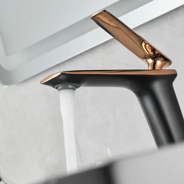 Luxury อ่างล้างหน้าก๊อกน้ำสีดำ/White Face ที่วาง Single Hole ติดตั้งอ่างล้างจานก๊อกน้ำเย็นและร้อนสำหรับห้องน้ำสูงอ่างล้างหน้า 4 Luxury อ่างล้างหน้าก๊อกน้ำสีดำ/White Face ที่วาง Single Hole ติดตั้งอ่างล้างจานก๊อกน้ำเย็นและร้อนสำหรับห้องน้ำสูงอ่างล้างหน้า 4