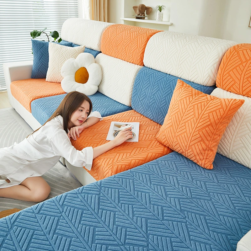 1pc Jacquard Sofa Slipcover Nonslip Stretch Sofa Cover Couch Cover for Bedroom Office Living Room Furniture Protector Home Decor 4