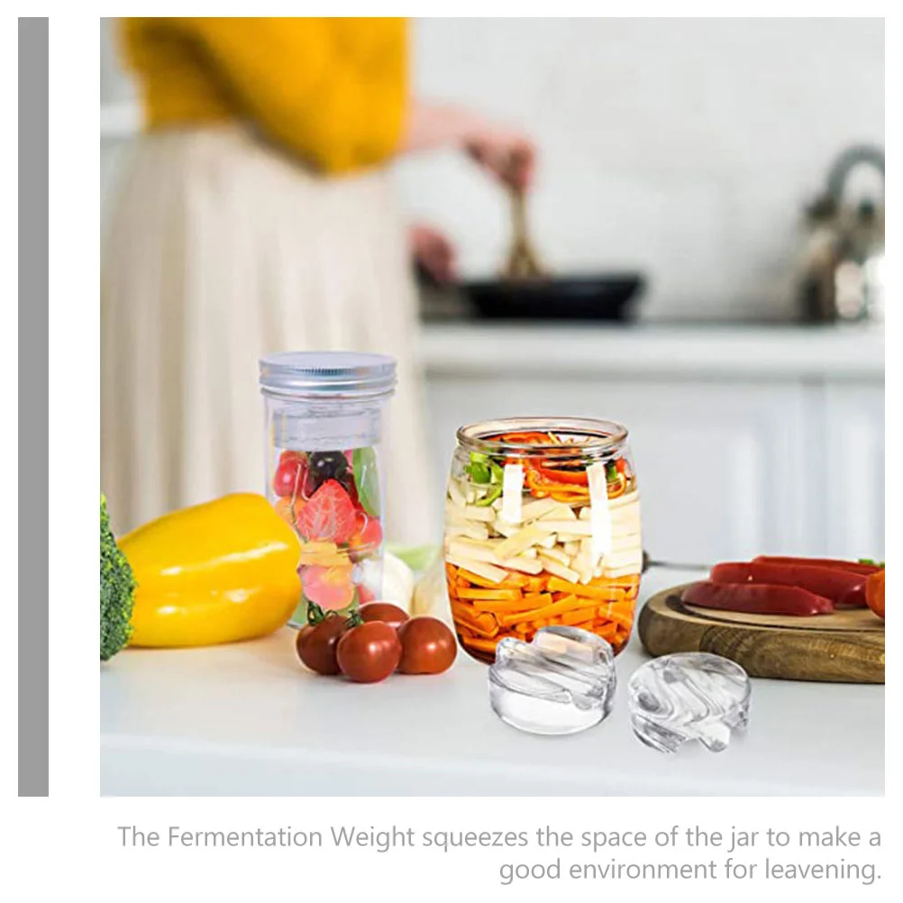 Fermenting Glass Jars Mason Jar Weights Fermenting Wide Mouth Glass Stone Fermentation Kitchen Food Storage Accessories