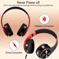 CATASSU Earphone Bluetooth Headphones Over Ear Stereo Wireless Headset Soft Leather Earmuffs Built-in Mic for PC/Cell Phones/TV - Image 4