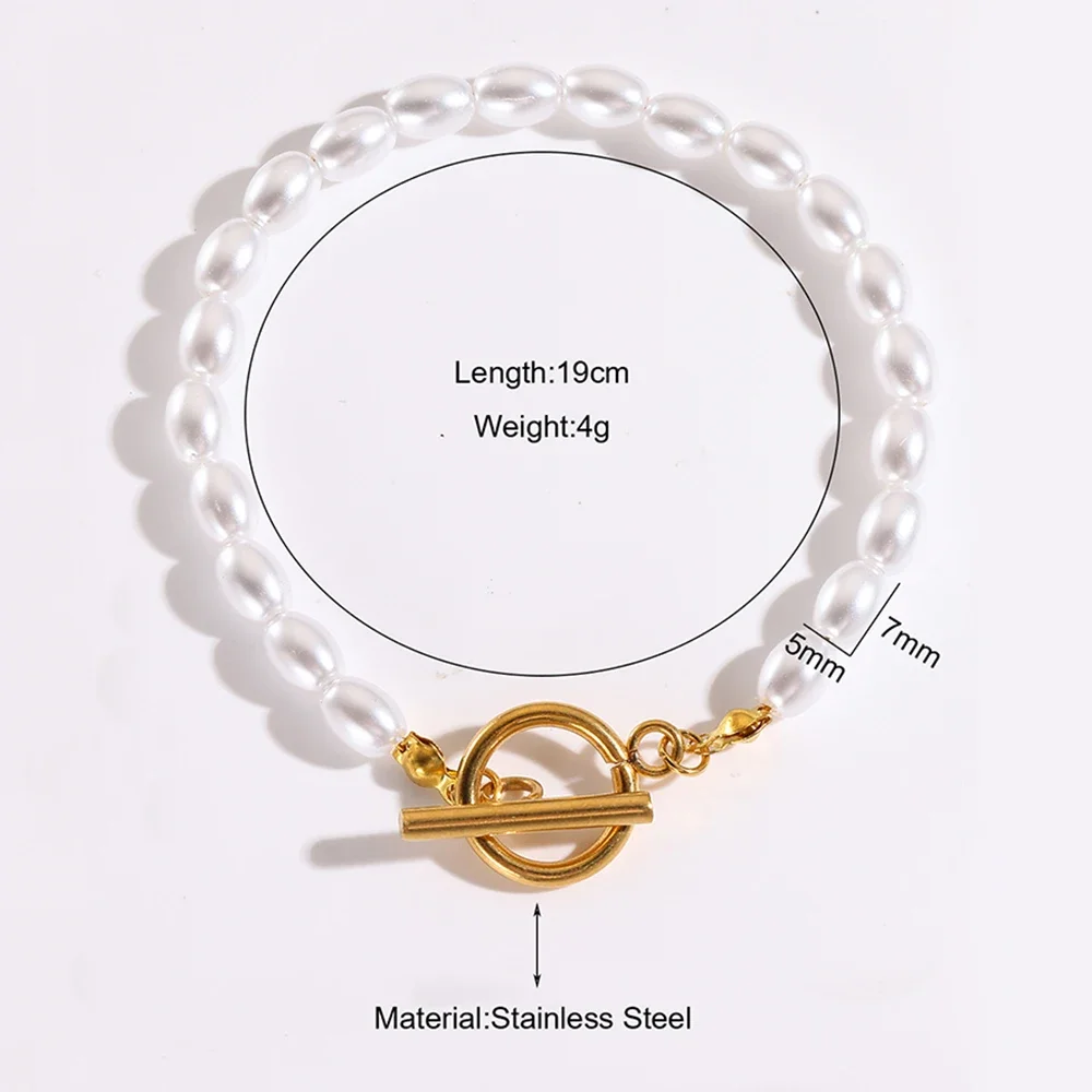 Friendship Bracelet Fashion New 2024 Resin Imitation Pearl OT Clasp Chain Women's Luxury Designer Jewelry Girlfriend Gifts 2