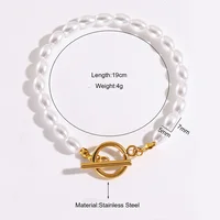Friendship Bracelet Fashion New 2024 Resin Imitation Pearl OT Clasp Chain Women's Luxury Designer Jewelry Girlfriend Gifts 2