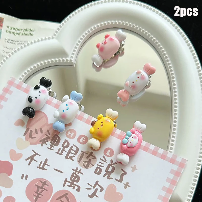 

2 шт. Sanrio Kawaii BB клипса аниме Hello Kitty Kuromi My Melody Детские Девушки заколка для волос модные милые аксессуары для волос подарки