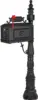 Polar Aurora Barcelona Decorative Post Mailbox Combination Stratford Heavy Duty Postal Mail Box Cast Aluminum(Black) 1