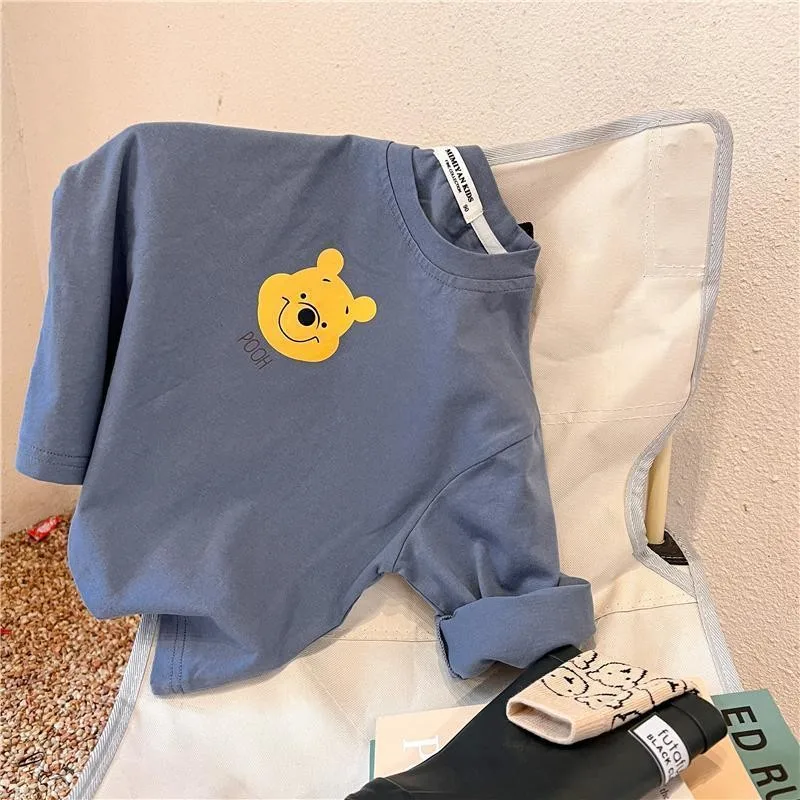 Kids T Shirt Cartoon Mickey Children's Long Sleeved T-shirt Spring Autumn Fashion Baby Base Shirt Tops Crewneck Loose Kids Blouse Clothes