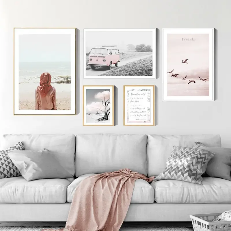 

Sweet Posters Modern Home Decor Picture Nordic Canvas Painting Wall Art Pictures Quote Pink Decor Prints for Nordic Living Room