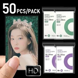 50Pack For Popcorn Diy Kpop idol Card Sleeve Cover Transparent Protector Sleeve Clear 20PT Waterproof Game FootBall Card Holder
