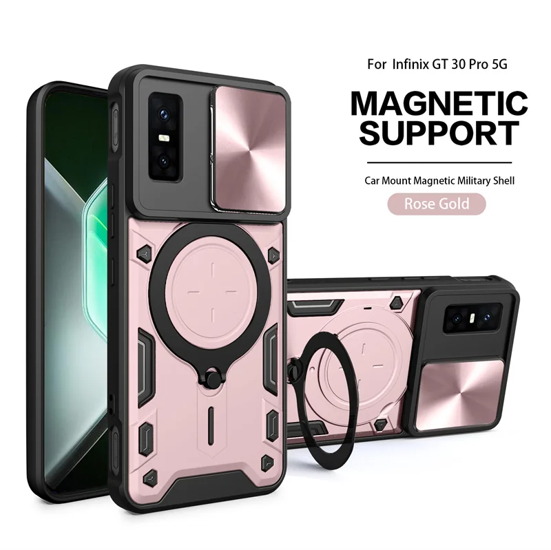Enhanced Protective Magnetic Ring Stand Armor Back Cover