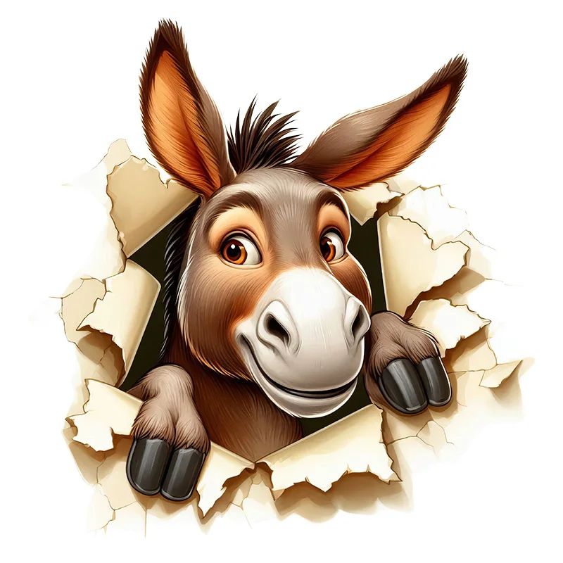90860# Donkey in the Hole Toilet Sticker, Durable Material, Perfect for Home Wall Decor, Aesthetic Room Decoration