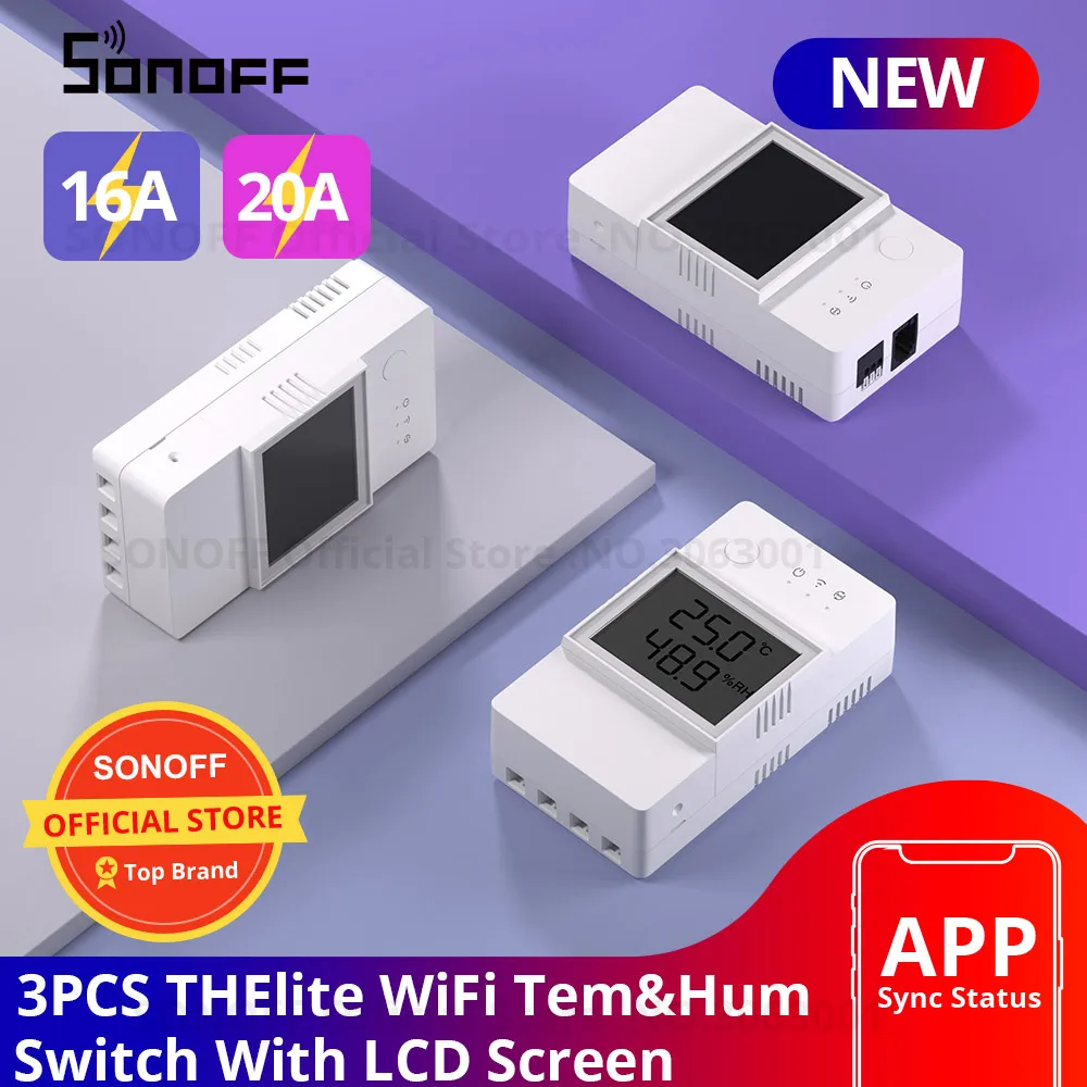SONOFF TH Elite Interruptor inteligente de monitorización de temperatura y  humedad - THR316D