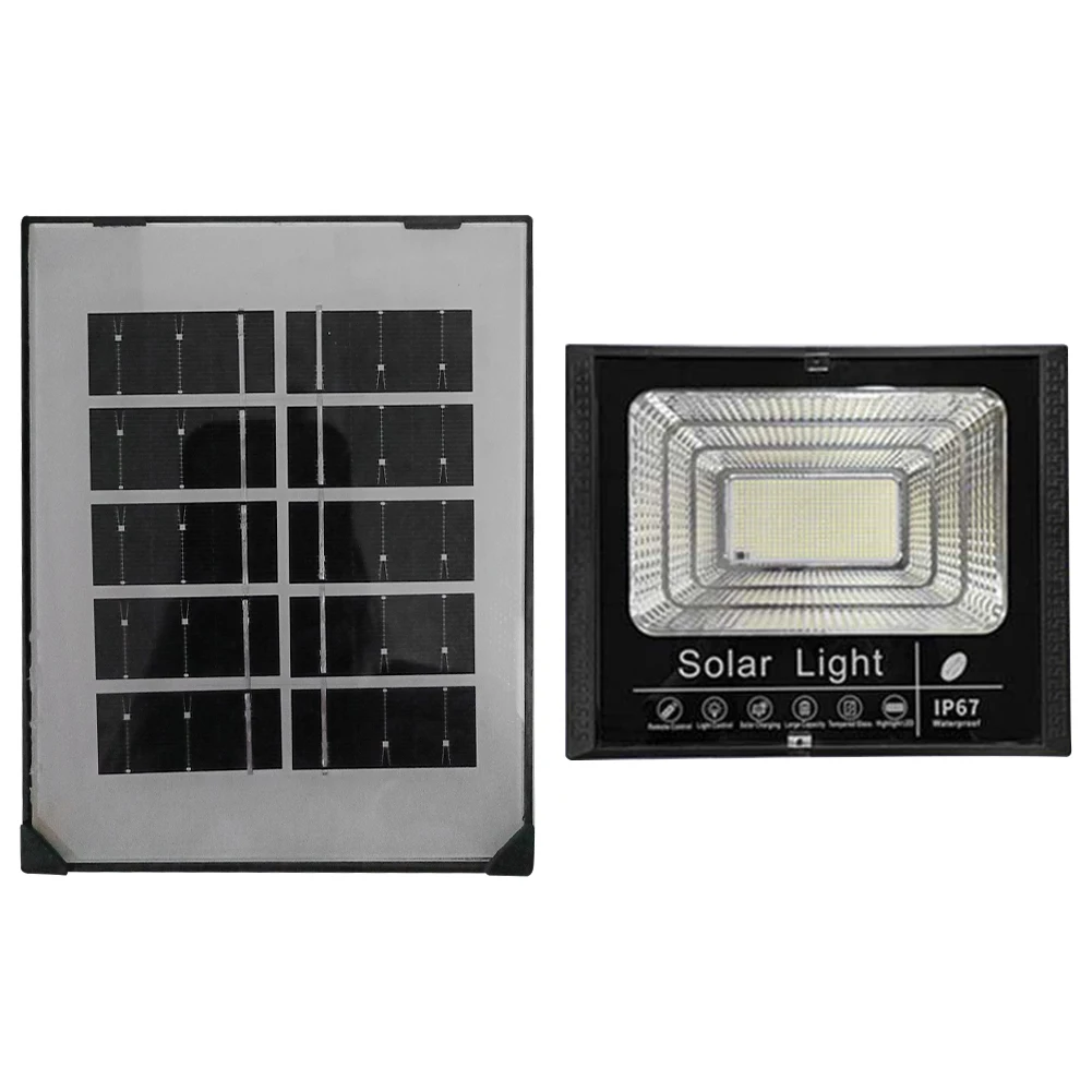 Solar Powered Wall Floodlight IP67 Waterproof Wall Lamp Auto-On Smart Wall Light Light Sensor Spot Lights for Garden Courtyard