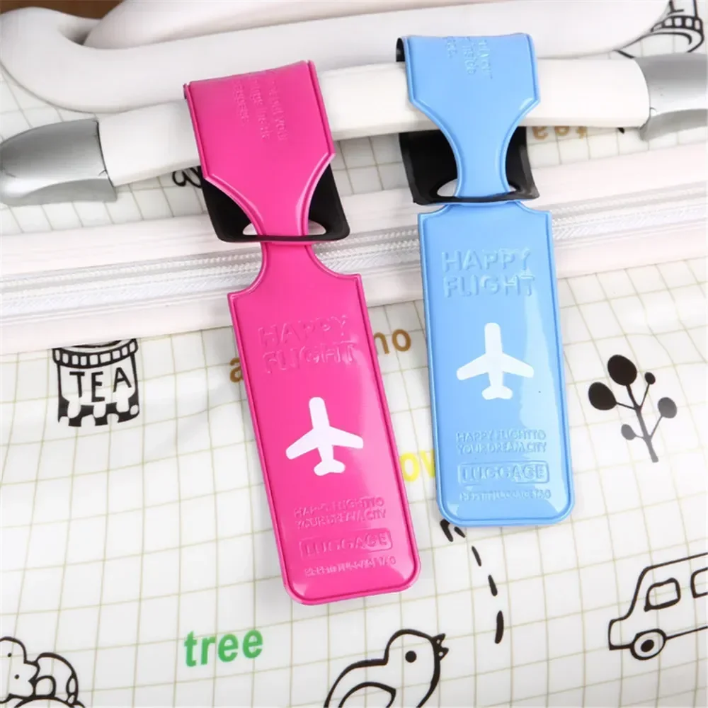 Colorful PU Leather Luggage Tag Creative Baggage Silica Gel Suitcase ID Holder Boarding Tags Portable Label Travel Accessories