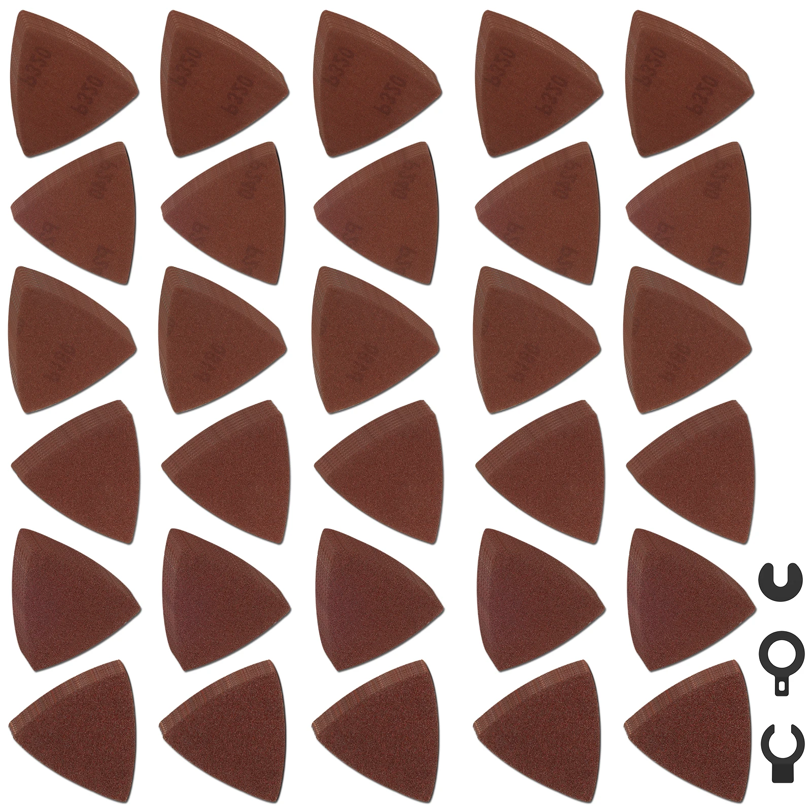 

210Pcs Triangle Sanding Pads Kit 80mm Aluminum Oxide Abrasive Triangle Sandpaper 60/80/120/180/240/320 Grit Multipurpose