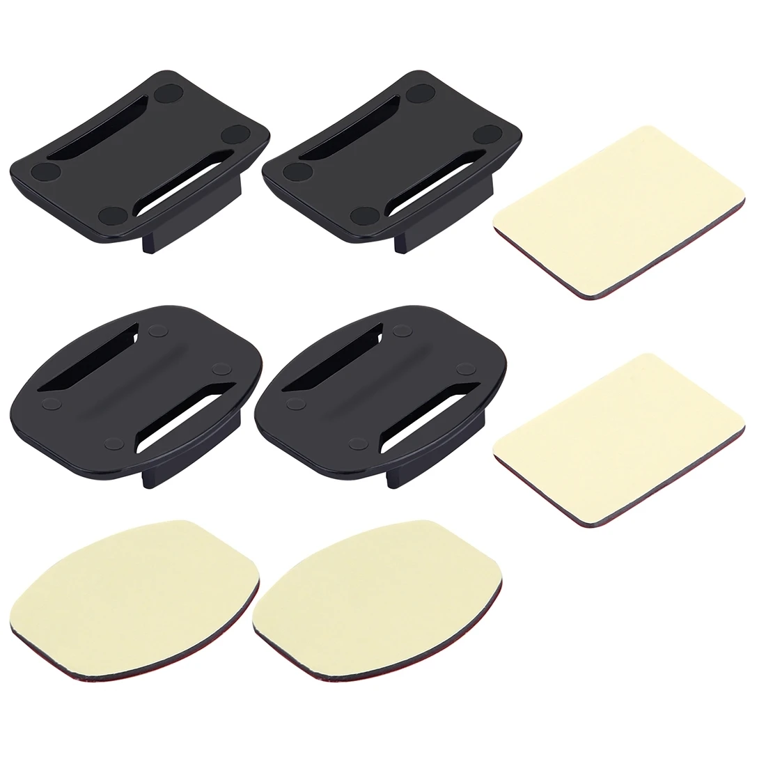 PULUZ 2 PCS Curved Surface Mounts + 2 PCS Flat Surface Mounts + 4 PCS Adhesive Mount Stickers for Action Sports Cameras Clamp Mo