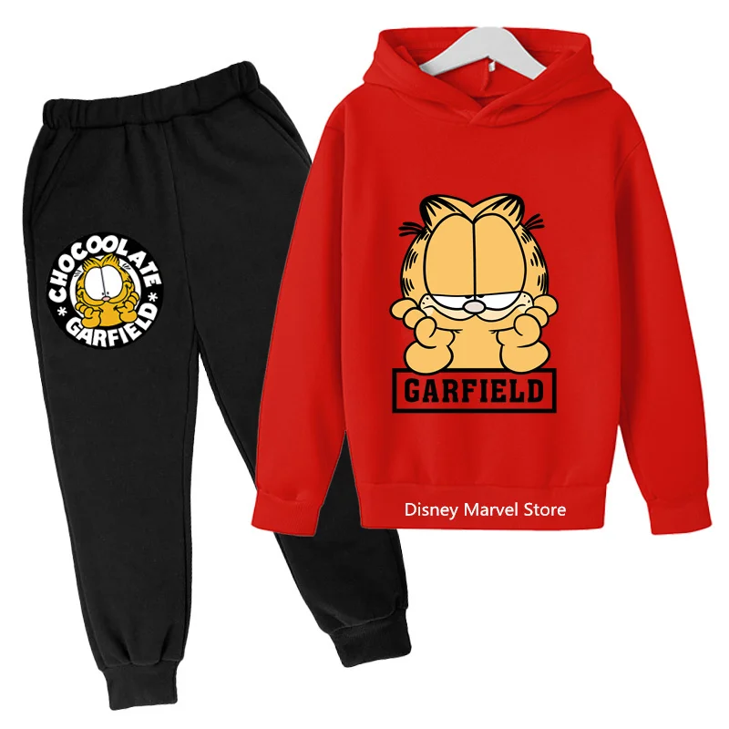 

2024 Garfield Hoodie Set For Boys & Girls Ages 4-14 - Cute Cartoon Prints, Comfy Cotton, Great For School & Outdoor Adventures!