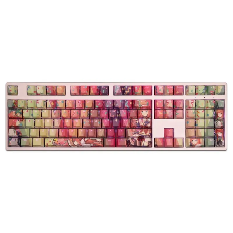 Muito Derby Silence Suzuka Pbt Keycap Teclado Retroiluminado Anime Gaming Key Caps para Ansi 61 87 104 108 Chaves Set - Imagem 6