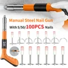 High-pressure Nail Gun Manual Mini Steel Nail Rivet Tool Home DIY Manual Steel Nail Gun Adjustable Strength With 5-100pcs Nails 1
