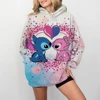 Disney Stitch print Cartoon Hooded Sweater Jacket Clothes Hoodie Oversize Design Feeling Loose and Comfortable 4