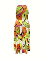 Casual Elegant Vacation Minimalist Mix & Match Print Spaghetti Strap Dress - Image 4