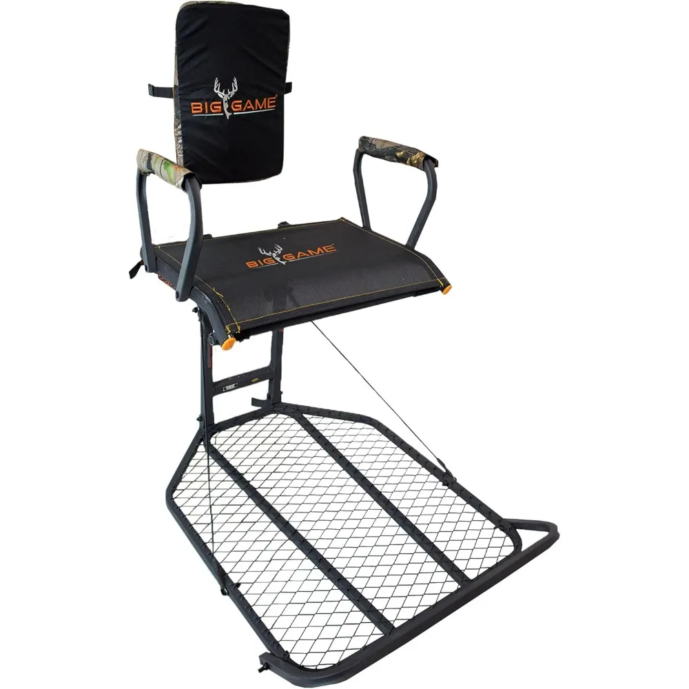 Lightweight Steel Big Game Captain XC Treestand with Flip-Back Flex-Tek Seat and 300 lbs Capacity, 24x30 Footprint