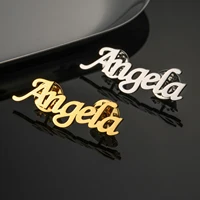 Sipuris Custom Name Brooch For Women Men Stainless Steel Personalized Trendy Pins Badge Nameplate Brooch Jewelry Weddings Gifts 5