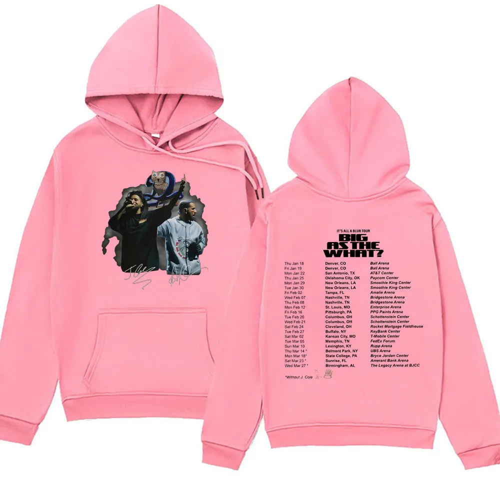 Drake J Cole Big As The What Tour 2024 Rap Music Tour Graphic Print Hoodies Hip Hop Gothic Streetwear Sweatshirts Men's Women's