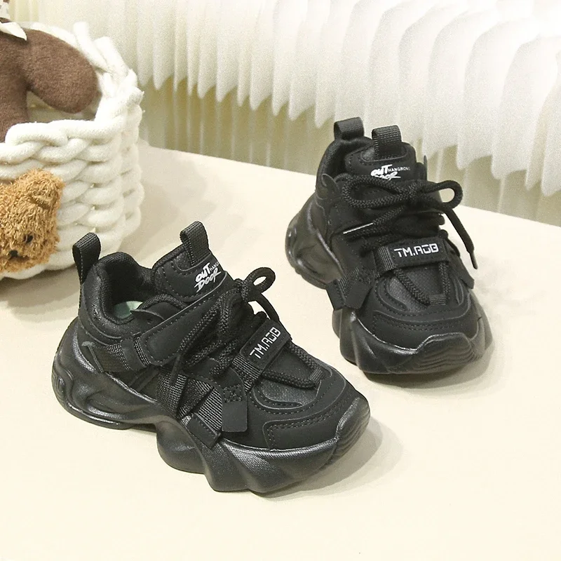 Children's Sneakers for Boys School Classic Girls Fashion Sports Shoes Non-slip Hook Loop Kids Causal Chunky Basketball Shoes
