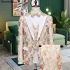 Thorndike 2023 Latest Coat Design Men Suits Tailor-Made Tuxedo 3 Pieces Blazer Wedding Party Singer Groom Costume Homme 6