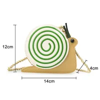 Cartoon Bee Ladybug Snail Messenger Bag Lovely Children's PU Leather Coin Purse Handbags Cute Kids Accessories Shoulder Bags 5