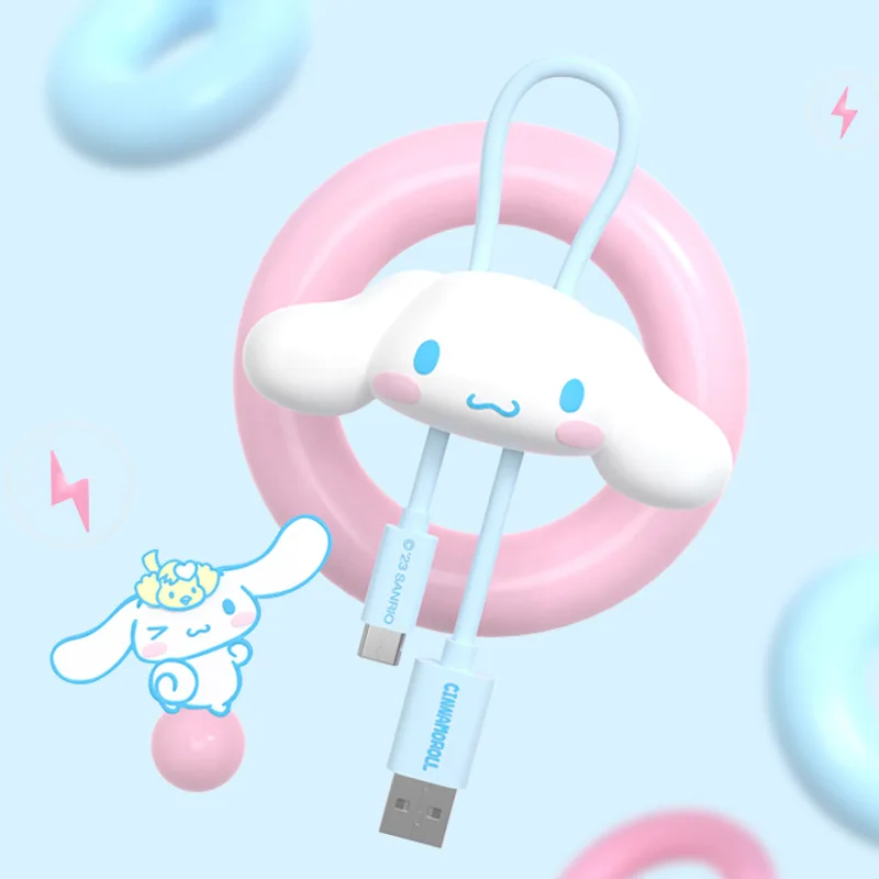 

Sanrio кабель для передачи данных подходит для Apple Huawei мультфильм Cinnamoroll Kuromi почтовый A провод для быстрой зарядки милый подарок универсальный