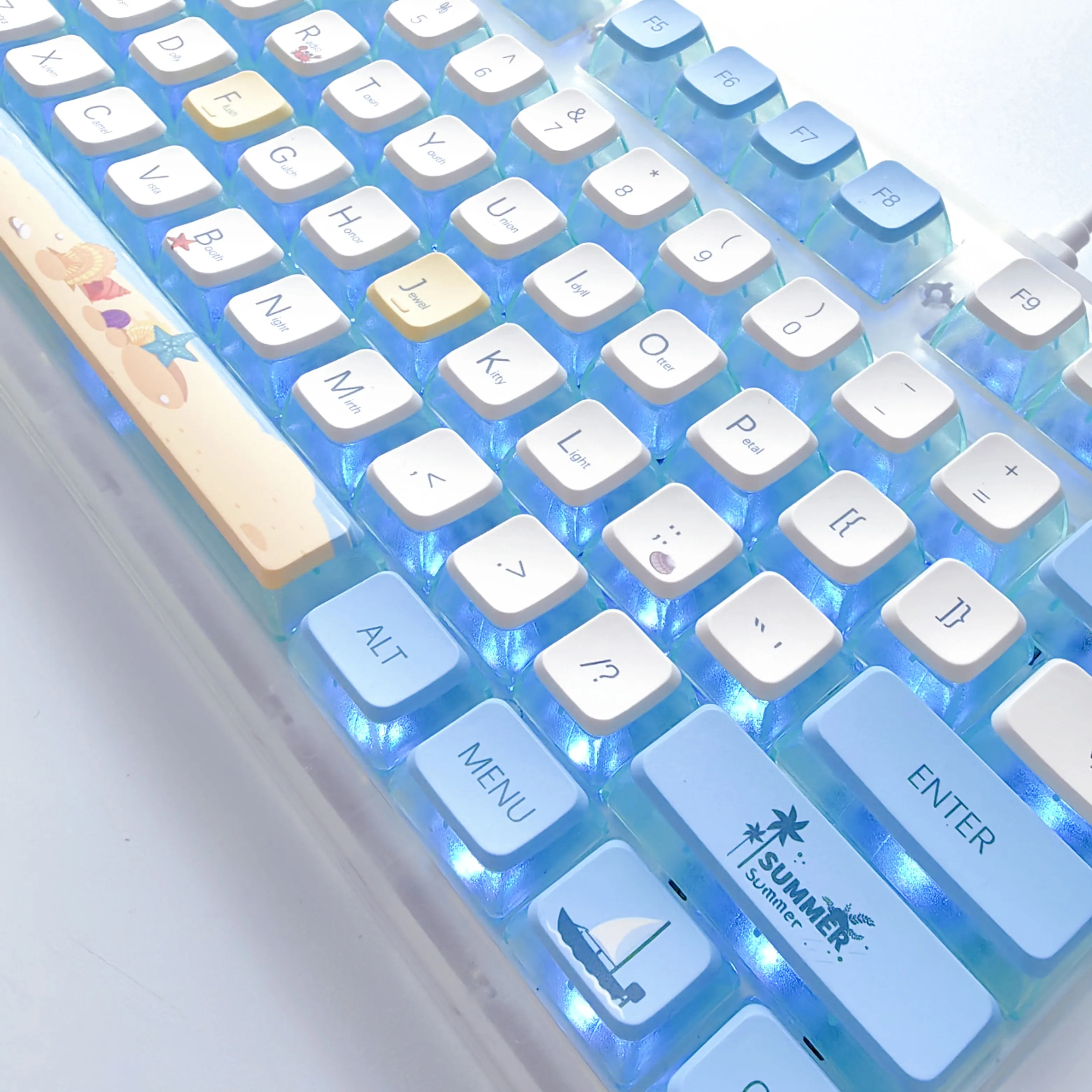 pudim de verão colorido frutas um conjunto chaves keycap conjunto pbt asa keycaps para mx interruptor diy teclado machanical