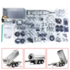 LESU 1/14 Self-dumping Full Trailer Metal 2 Axles Unpainted Trailers Model Parts For Remote Control Hydraulic Tractor Dump Truck 3