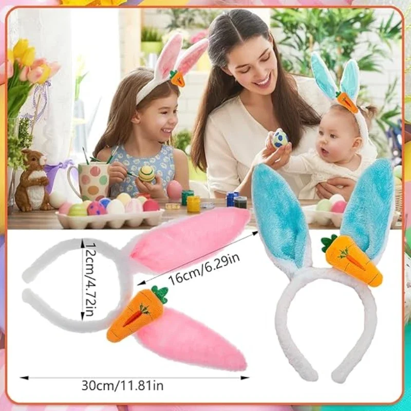 1-15PCS Easter Pet Hair Bands Easter Bunny Ears Headpiece Cute Carrot Hair Band Pet Easter Party Costume Accessories 6