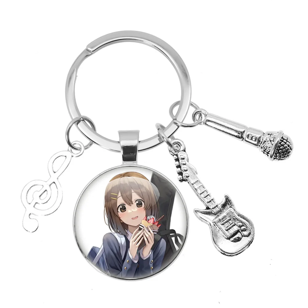 Anime K-ON! Portachiavi Hirasawa Yui Mio Tainaka Ritsu KotobukiTsumugi Nakano Azusa Cartoon Portachiavi Accessori musicali Gioielli Regalo - immagine 5