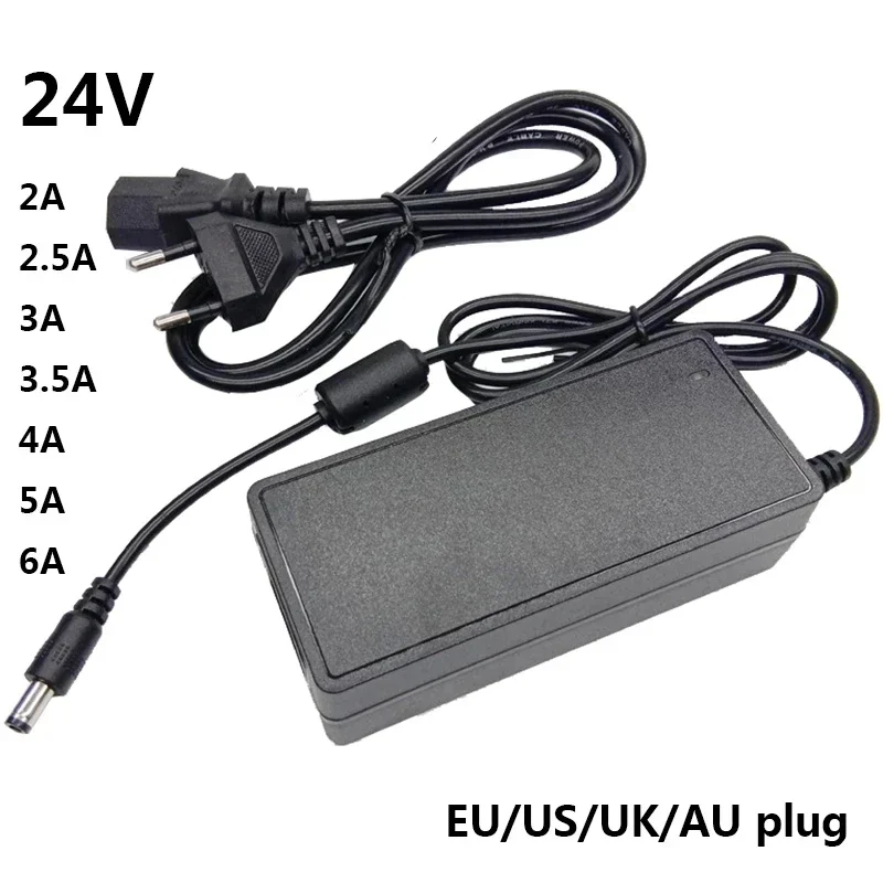 Ac A Dc 24 V 2A 2.5A 3A 3.5A 4A 5A 6A Alimentatore Universale 24 V Volt 24 V5A 24 V6A Convertitore Trasformatore 5.5 X2.1Mm