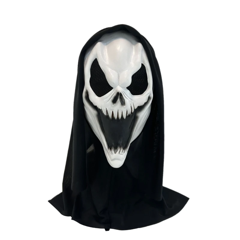 MXMB Halloween Mask Scary Skull Face Latex Mask Horror Full Head Mask Halloween
