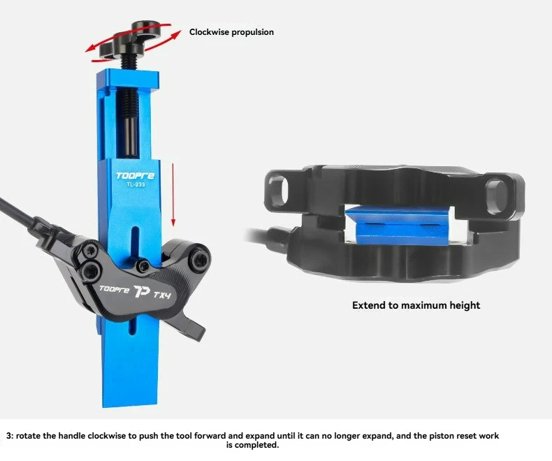 Fahrradbremskolben-Reset-Werkzeug, Bremssattel, 2 Kolben/4 Kolben, Reset-Werkzeug, Kolbenpresswerkzeug für SRAM/SHIMANO Bremssattelkolben-Reset – Detail 11