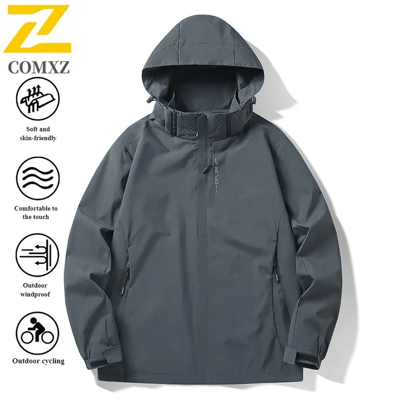 Men 3-in-1 Mountaineering Jacket American Style Detachable Waterproof Windproof Thermal Fleece Liner Outdoor Trekking Coat Hood