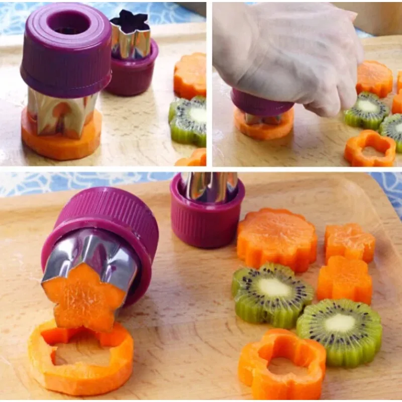 8pcs/set Stainless Steel Flower Shape Rice Vegetable Fruit Cutter Mold Slicer Cake Cookies Cutting Shape Cake Baking Tools