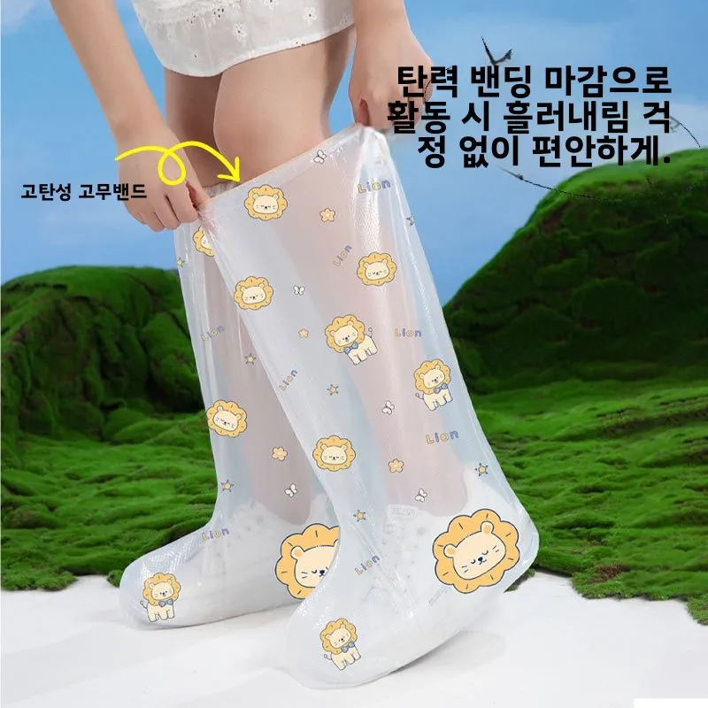 일회용 두꺼운 방수 미끄럼 방지 레인 부츠 커버 (어린이 및 성인용) - 비 오는 날을 위한 학교 및 야외 활동용
